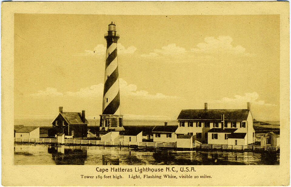 The Cape Hatteras Lighthouse as it appeared in the late 19th Century.