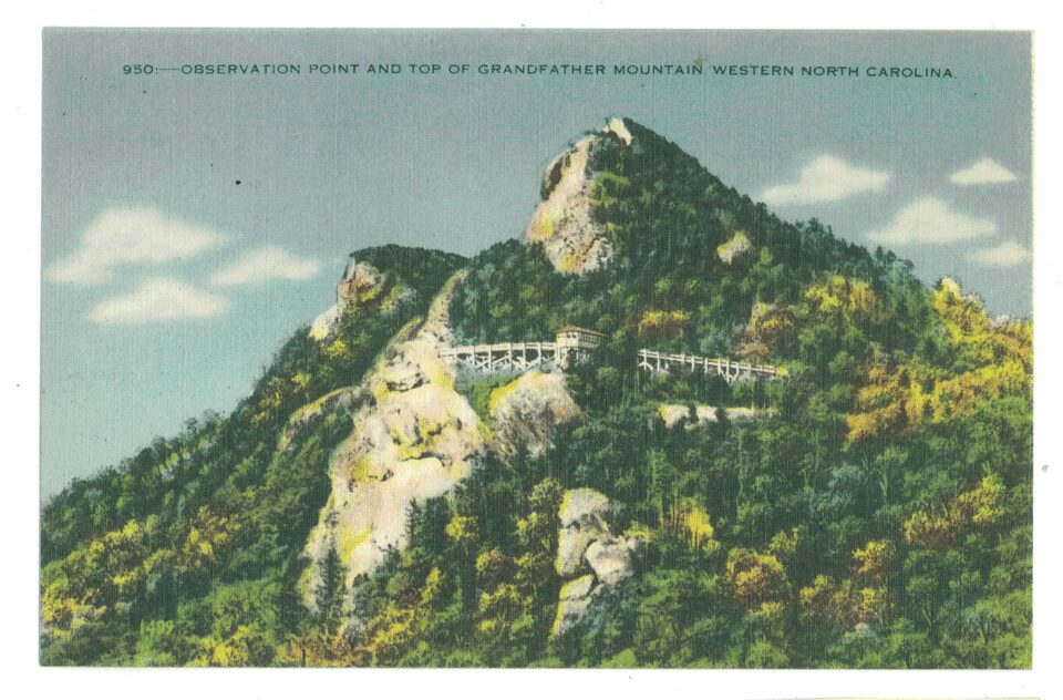 A vintage postcard of Grandfather Mountain