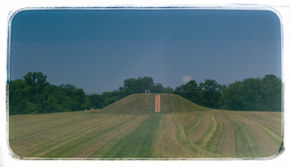 One of the mounds in the Emerald Mound Complex site, located off the Natchez trace in Stanton, Mississippi