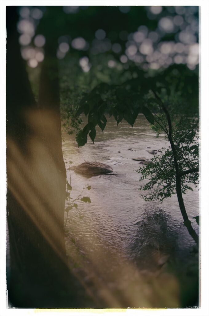 The French Broad River where it flows near Paint Rock, N.C.